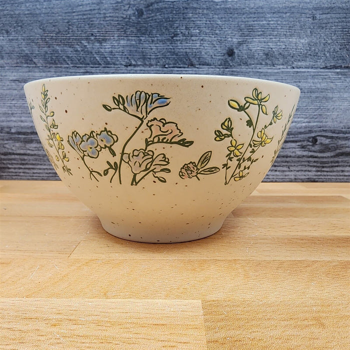 Spring Flowers Festive Bowl 6 inch (15 cm) Floral Ceramic Dish by Blue Sky