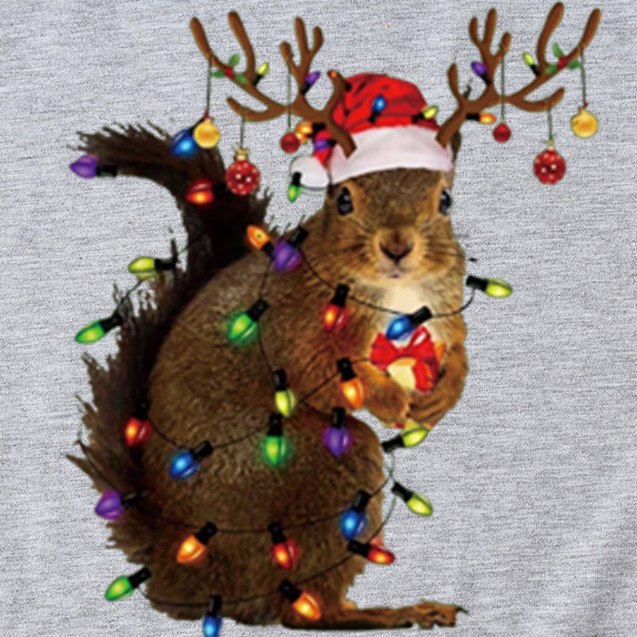 Squirrel Print Woman Casual Crewneck Short Sleeves