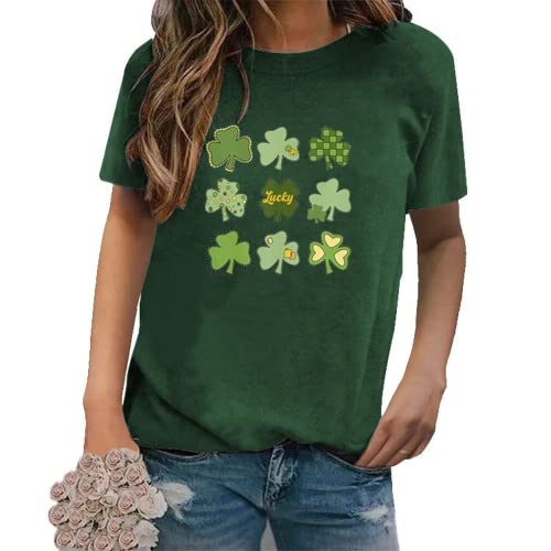 St. Patrick's Day Tees Women Shamrock Lucky Shirt