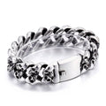 Stainless Steel Chain and Link Skulls Bangle