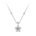 Star Brilliant Cut Moissanite Pendant Necklace 925 Silver Flower Lab Diamond Test Past D Color Gemstone Necklace