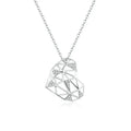Sterling Silver 925 Heart Pendant Necklace for Women Fashion Design Deconstruction Party Jewelry Accessories