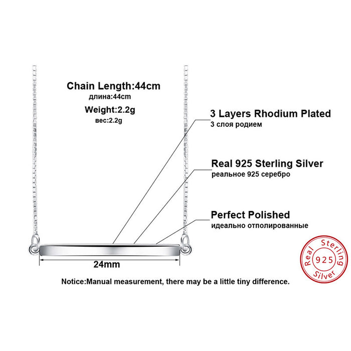 Sterling Silver Bar Pendant Necklaces