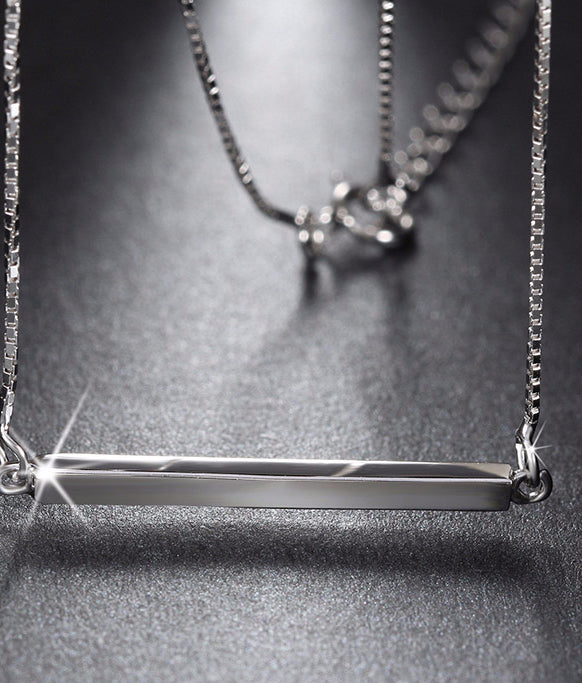 Sterling Silver Bar Pendant Necklaces