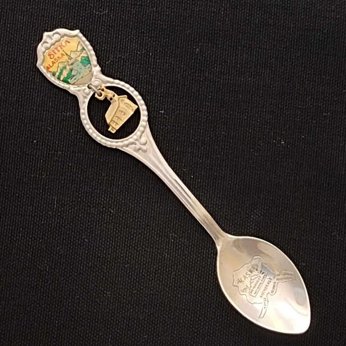 Stika Alaska Collectible Travel Souvenir Spoon 4.5 in Cabin Dangler Engraved