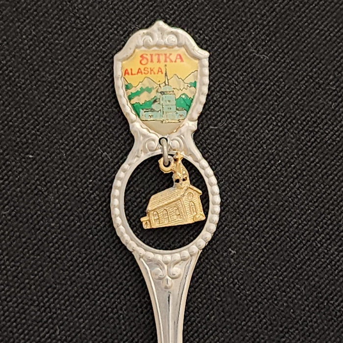 Stika Alaska Collectible Travel Souvenir Spoon 4.5 in Cabin Dangler Engraved