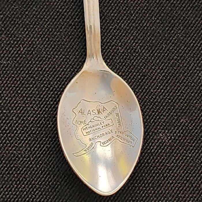 Stika Alaska Collectible Travel Souvenir Spoon 4.5 in Cabin Dangler Engraved