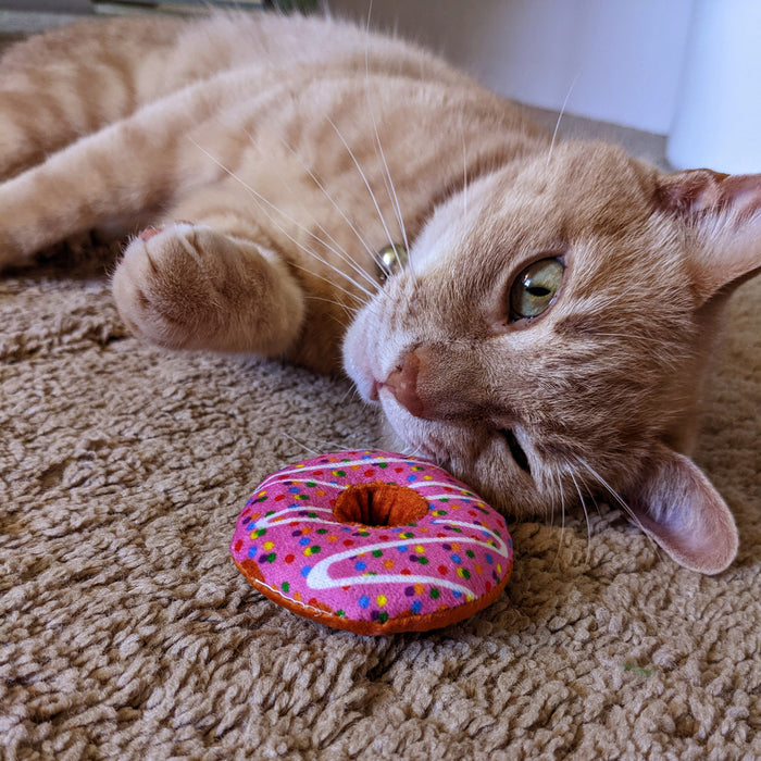 Cat with Strawberry Donut Cat Toy.