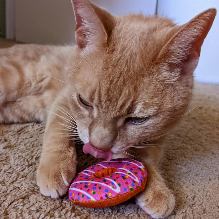 Cat with Strawberry Donut Cat Toy.