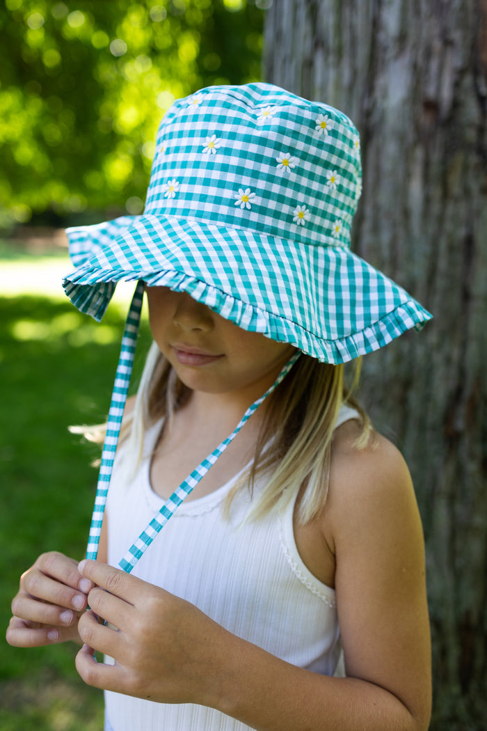 Summer hat - Vichy Emerald