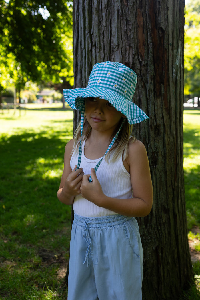 Summer hat - Vichy Emerald