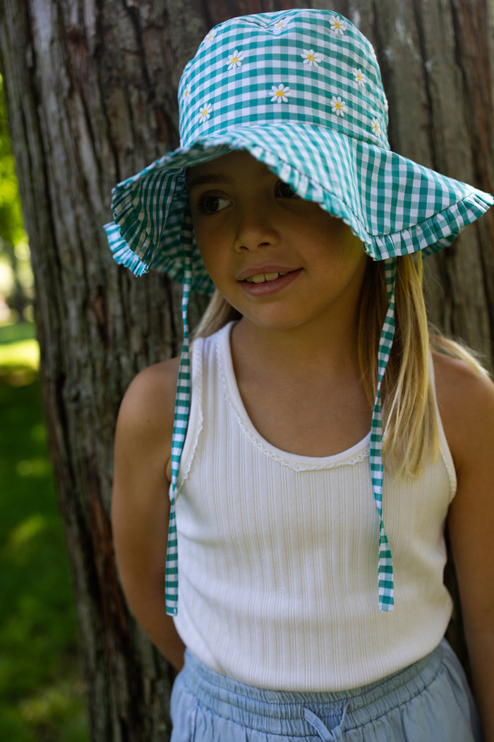 Summer hat - Vichy Emerald
