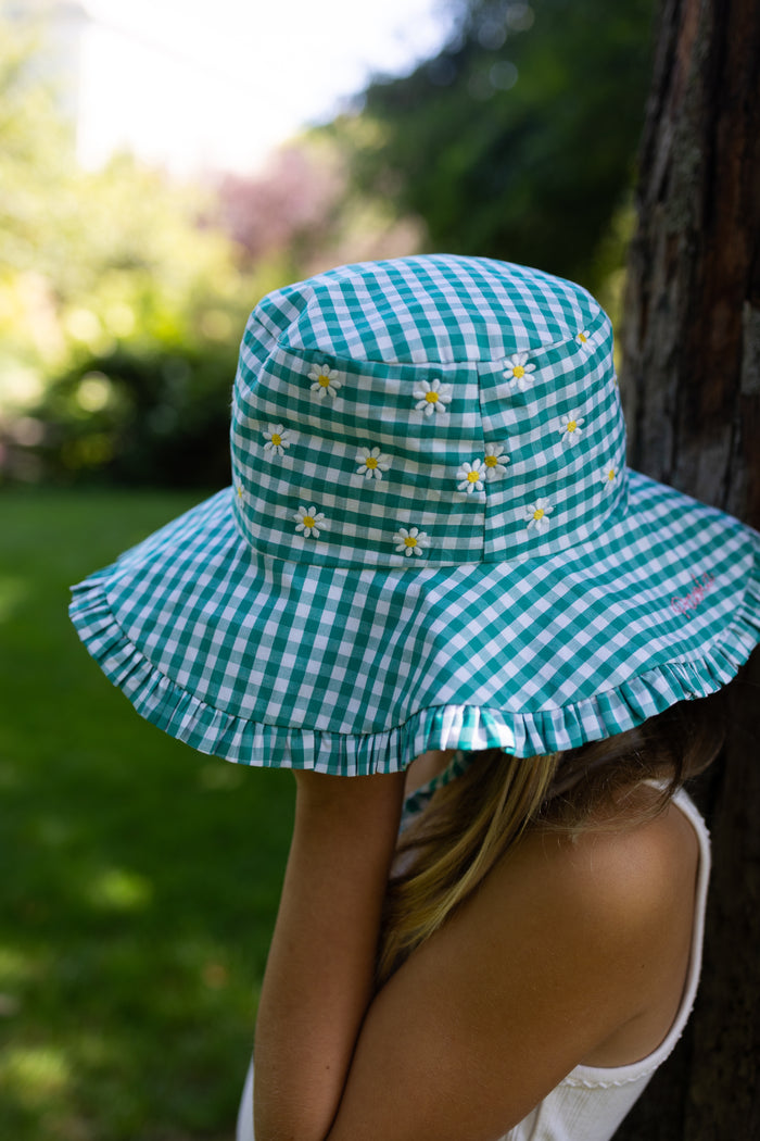Summer hat - Vichy Emerald
