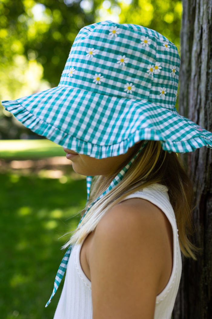 Summer hat - Vichy Emerald