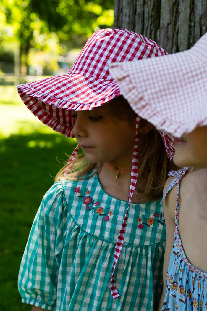 Summer hat - Vichy Red