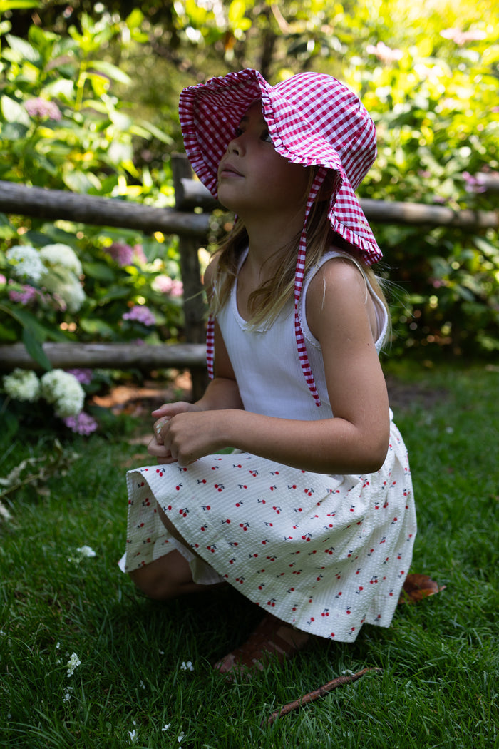 Summer hat - Vichy Red