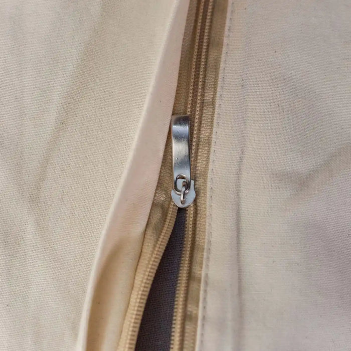 Vindigo cushion cover zipper detail with cotton inner lining
