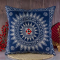 Vindigo blue cotton batik cushion cover front view