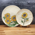 Sunflower Set of 2 Plates Dinner & Salad Decorative Embossed by Blue Sky