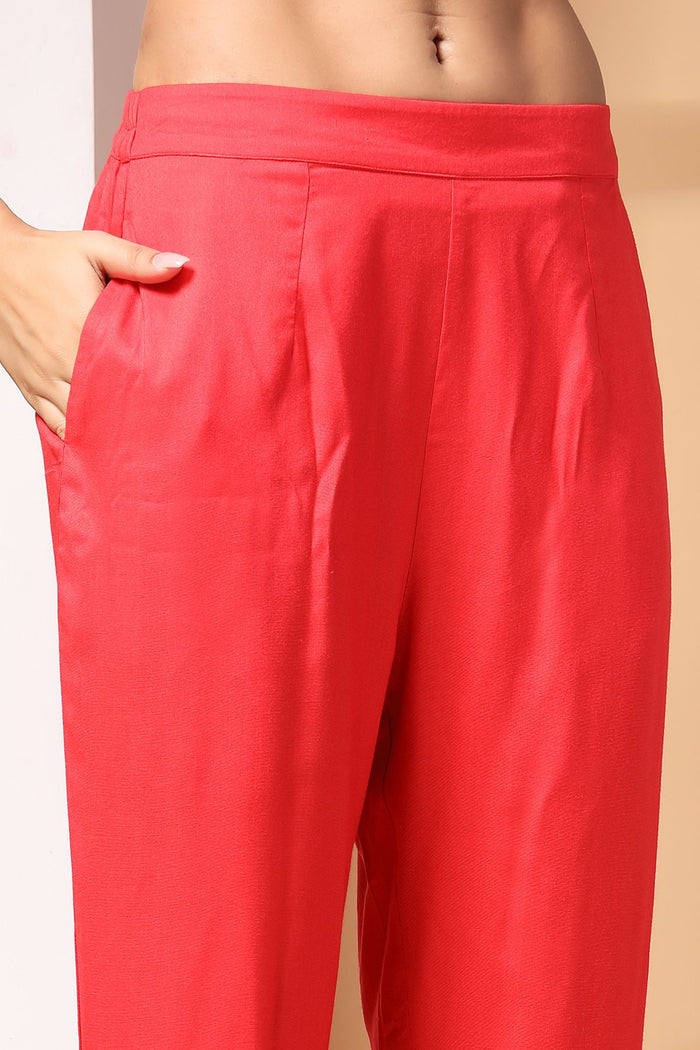 Model action shot of the Sunshine Serenade And Kurta Set, demonstrating ease of movement and fit.