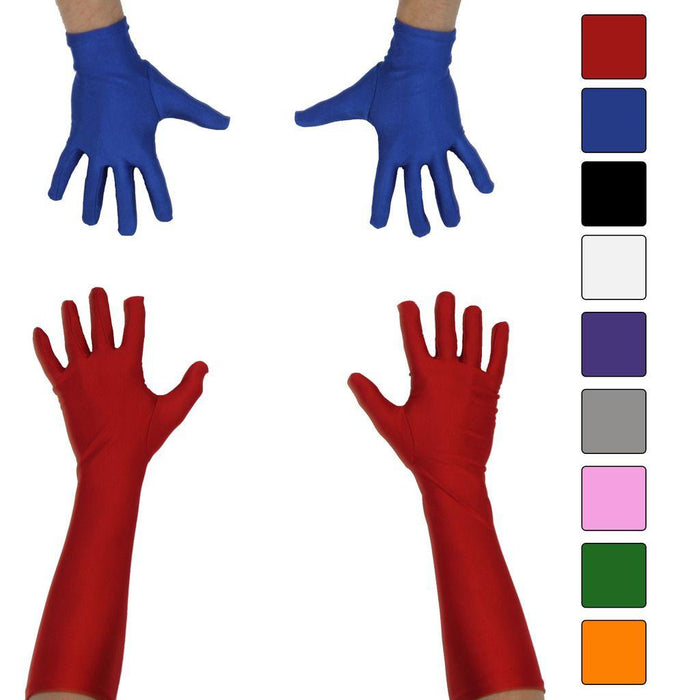 Superhero Long Costume Gloves in Assorted Colors - TVStoreOnline