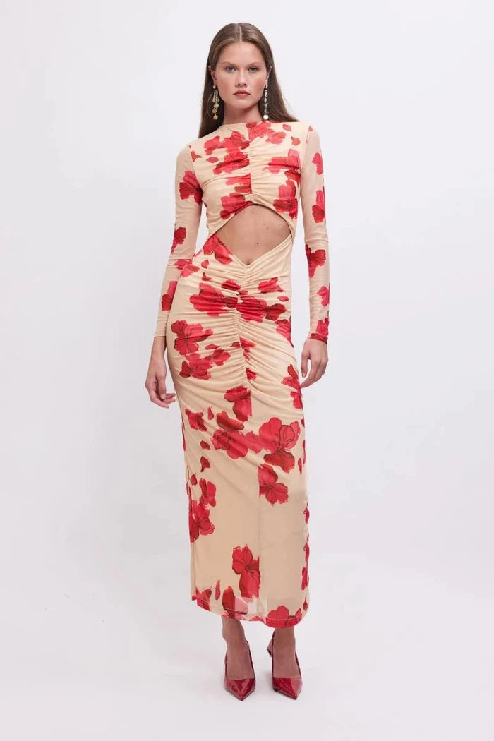 Suzie Floral Long Sleeve Reversible Maxi Dress - SODA Fashion Haus