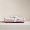Swaddles Beige Flowers & Pink - Set of 2