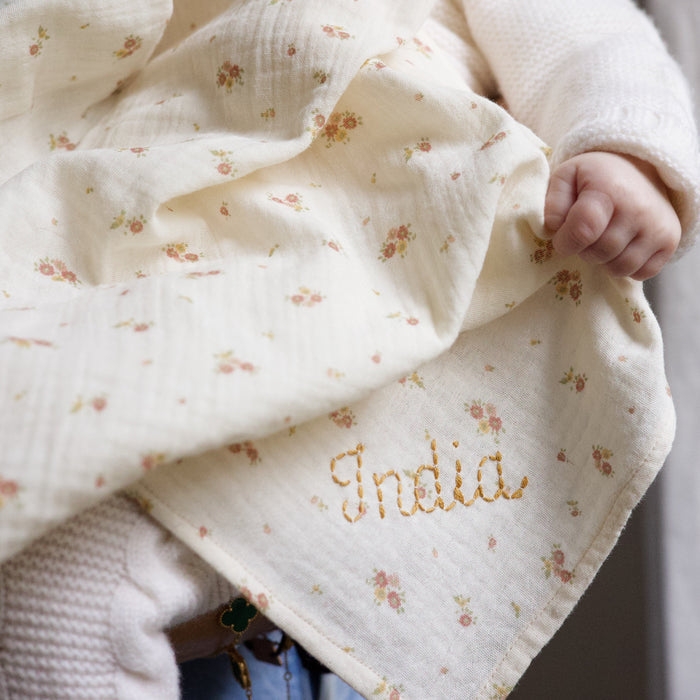 Swaddles Beige Flowers & Pink - Set of 2
