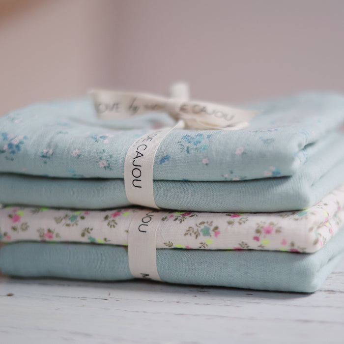 Swaddles Green Flowers & Green - Set of 2