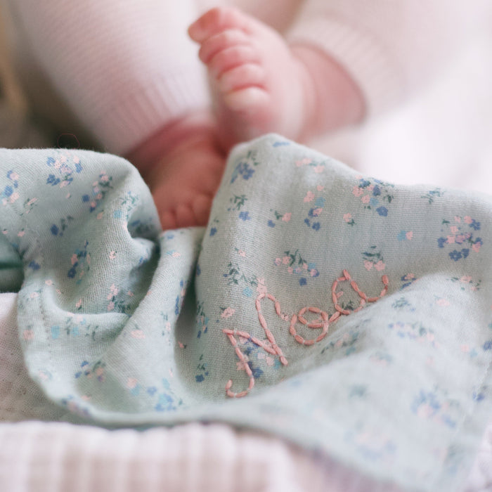 Swaddles Green Flowers & Green - Set of 2
