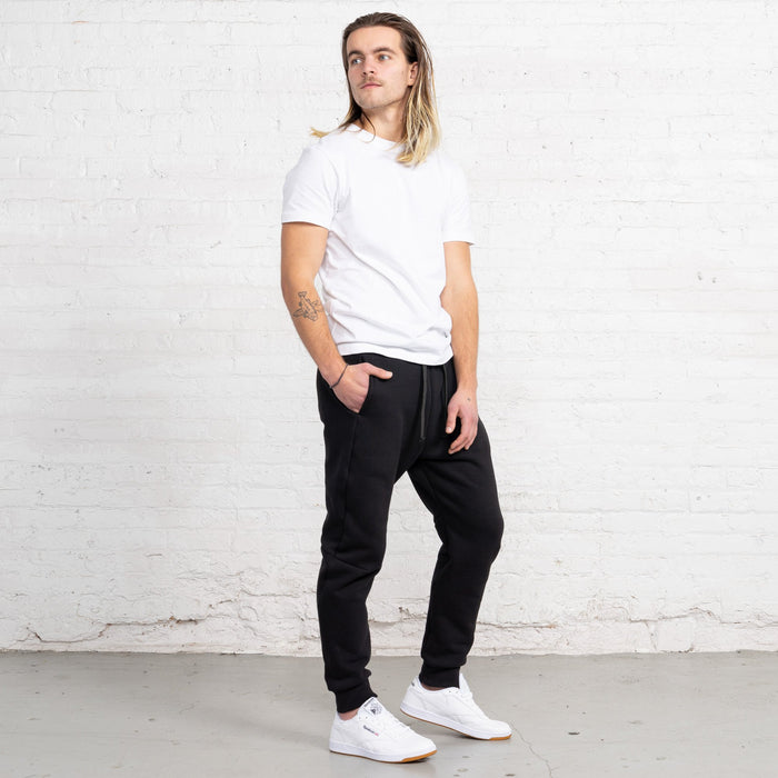 Color:Black 3 Thread Fleece Men's Sweatpants New