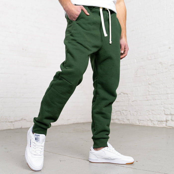 Green 3 Thread Fleece Men's Sweatpants New