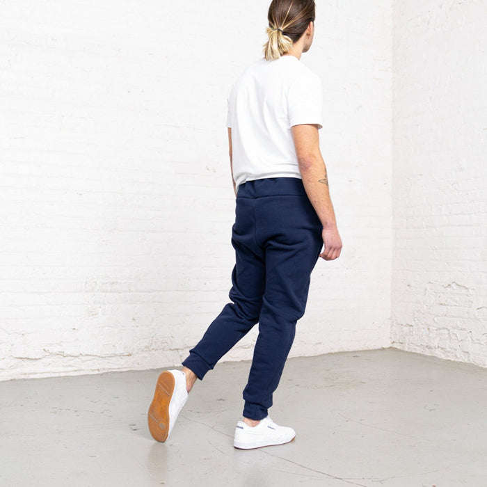 Navy 3 Thread Fleece Men's Sweatpants New