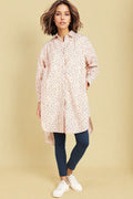 Swiss Dot Dobby 100% Cotton Shirt Dress Front View - Stylish Cotton Maternity Dress with Nursing Access