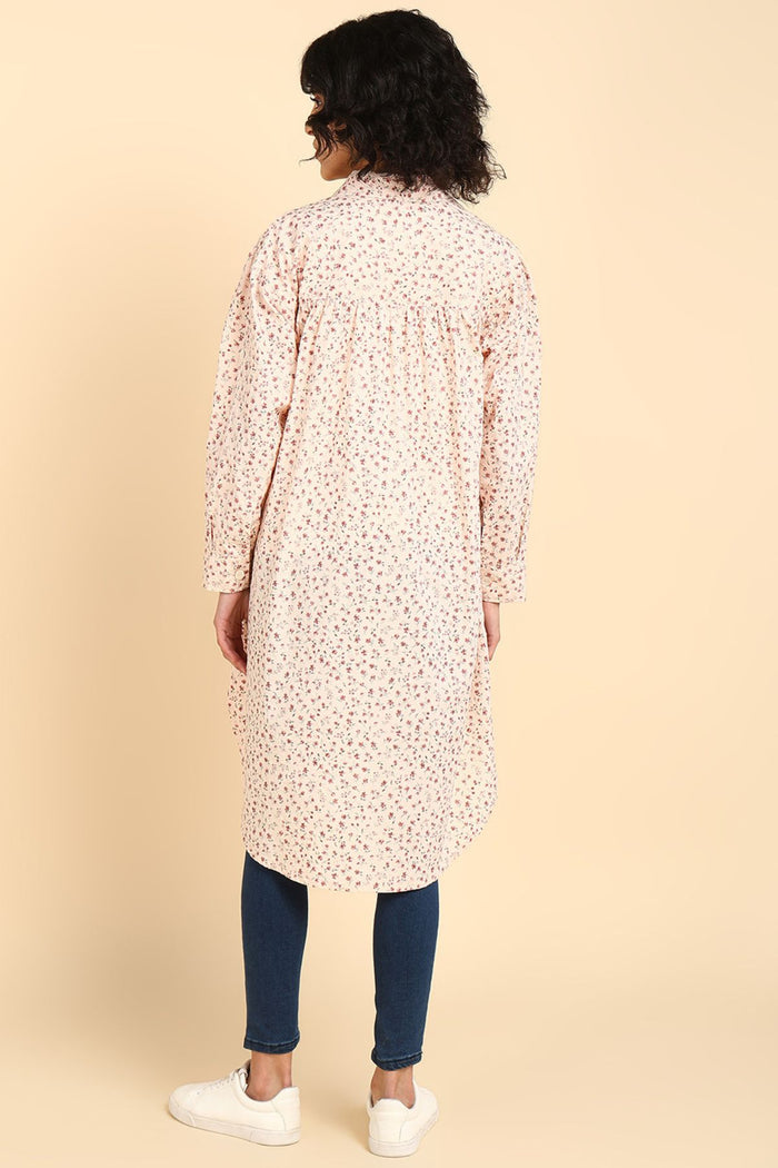 Soft Cotton Texture of Swiss Dot Dobby 100% Cotton Shirt Dress - Breathable & Comfy