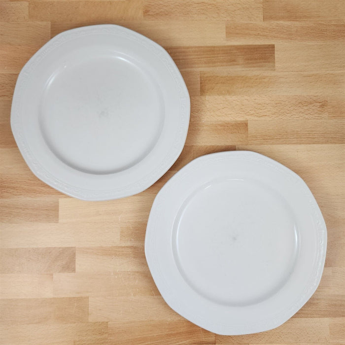 Syracuse Castleton White 2 Dinner Plate Set Japan Dinnerware Tableware 9 3/4"