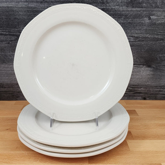 Syracuse Castleton White 4 Dinner Plate Set Japan Dinnerware Tableware 9 3/4"
