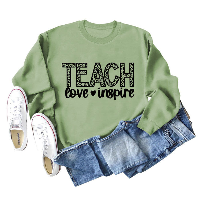 Olive green sweater (black word color picture) / S