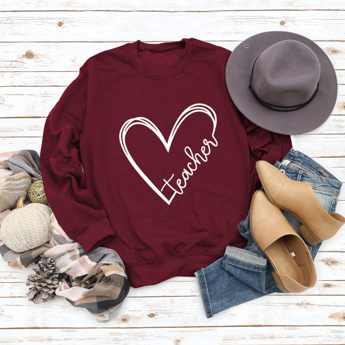 Wine red sweater (white font) / S