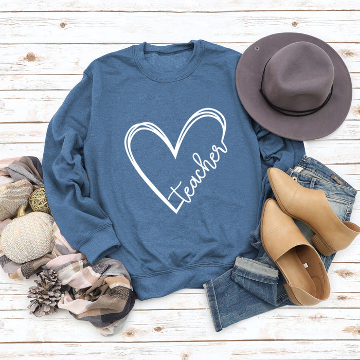 Blue sweater (white font) / S