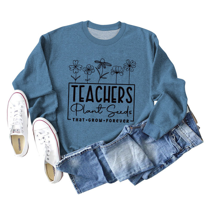 Blue sweater (black font) / S
