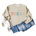 TEXAS Letter Printing Fashionable Autumn Winter Round Neck Long Sleeve Loose Oversize Sweater