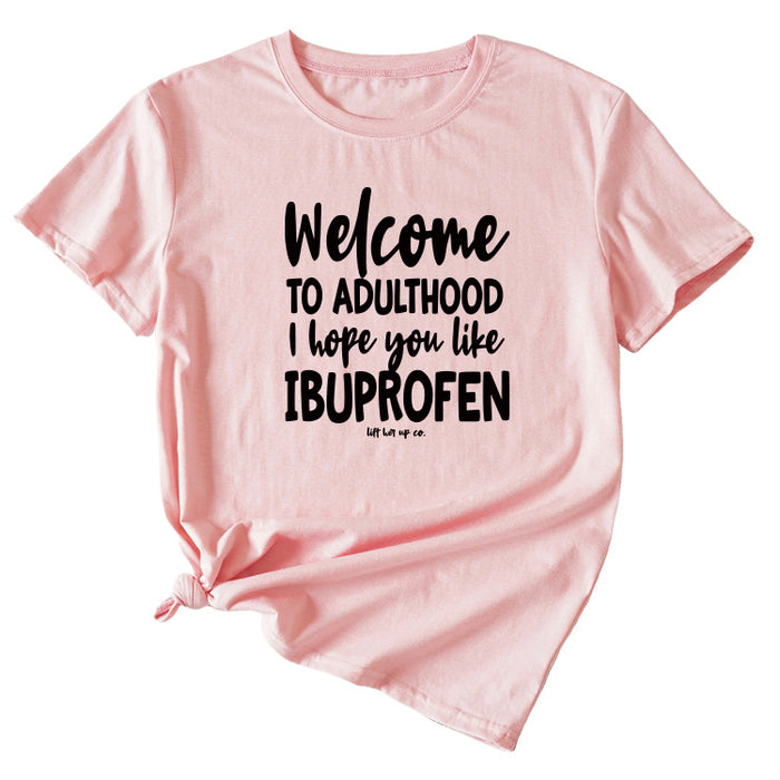 Pink (black font) / S