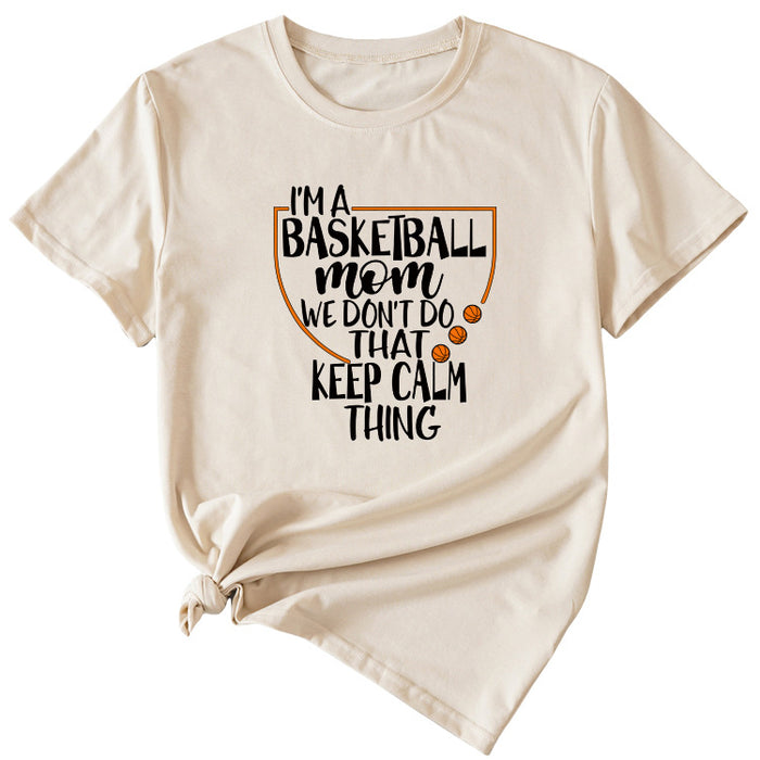 The Letters I'm A Basketball Mom Round Neck Short Sleeves