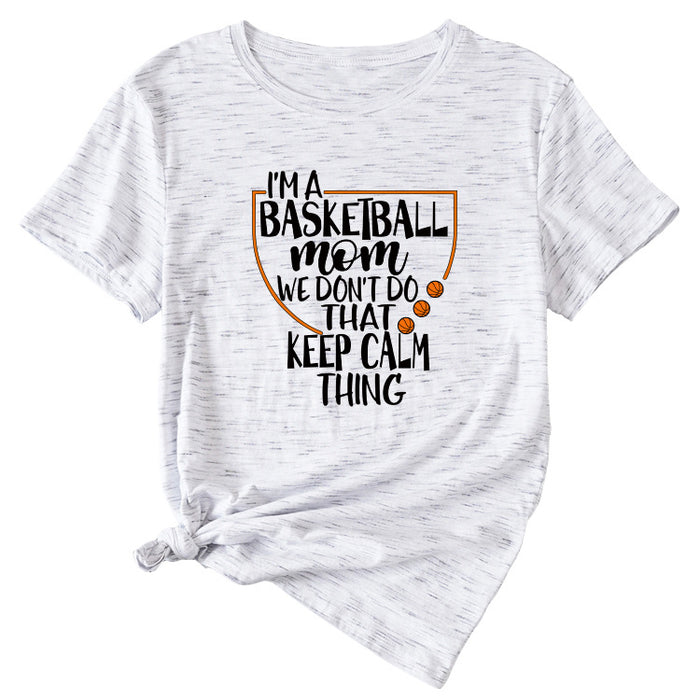 The Letters I'm A Basketball Mom Round Neck Short Sleeves