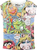 The Muppets Comics Squares White Sublimation Burnout T-shirt-tvso