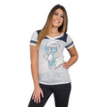 The Smurfs Smurfette Pose Juniors Burnout T-shirt with Striped Sleeves-tvso