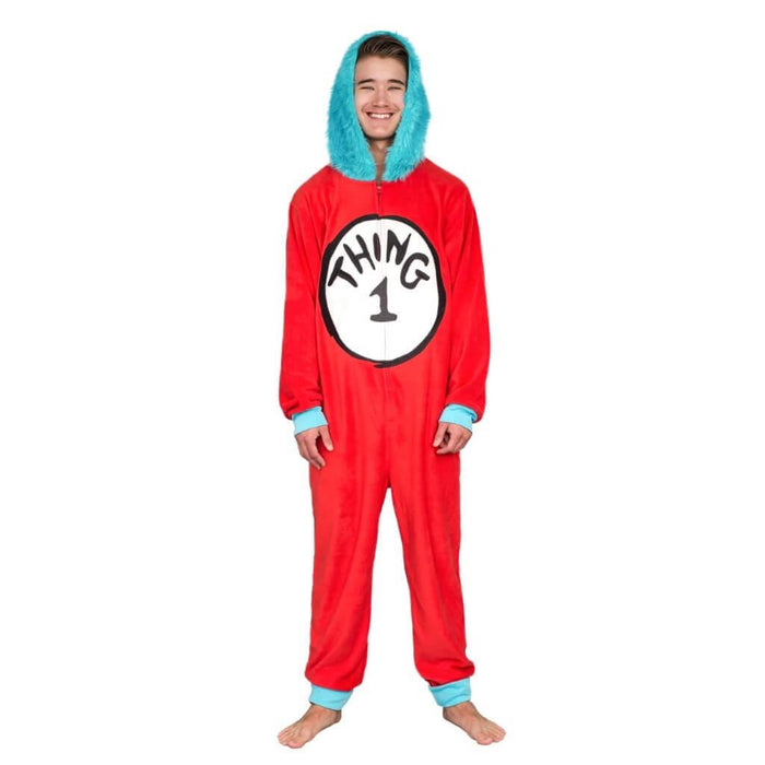 Thing 1 to 6 Interchangeable Patches Adult Union Suit-tvso