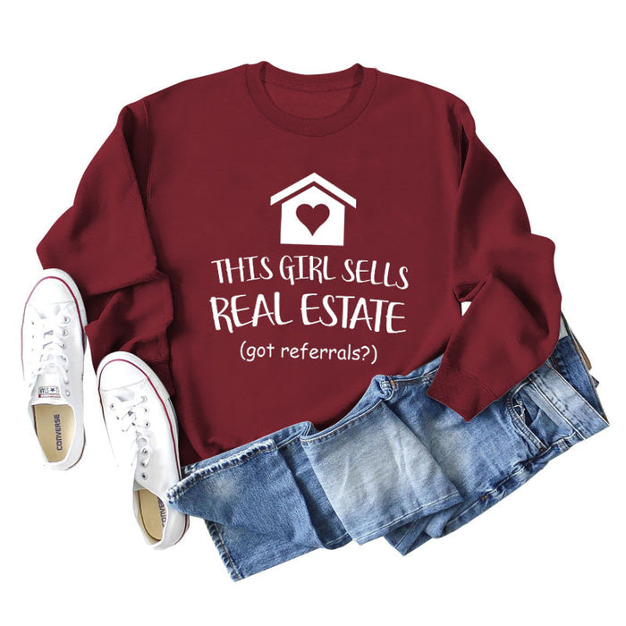 Wine red sweater (white font) / S