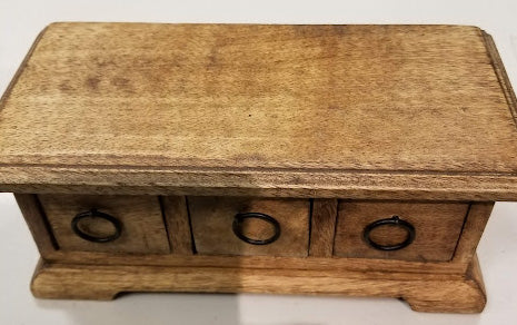 Three Drawer Wooden Herb Chest